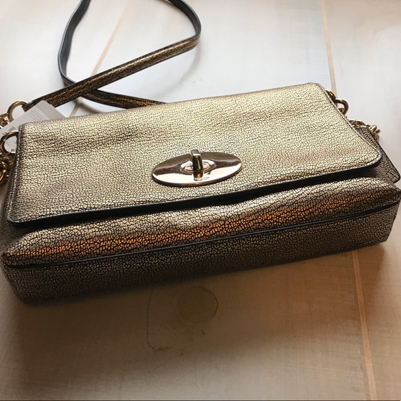 SOLD|Coach Gold Crosstown Leather Purse Bag Small - Picture 10 of 11